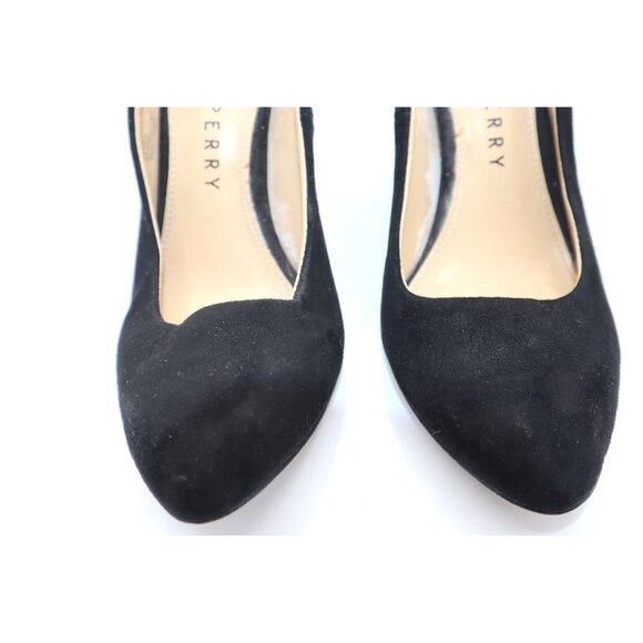 Katy Perry Black Suede Pointed Toe Pumps Clear Block Heels Womens Shoes Size 6.5 - Picture 3 of 8